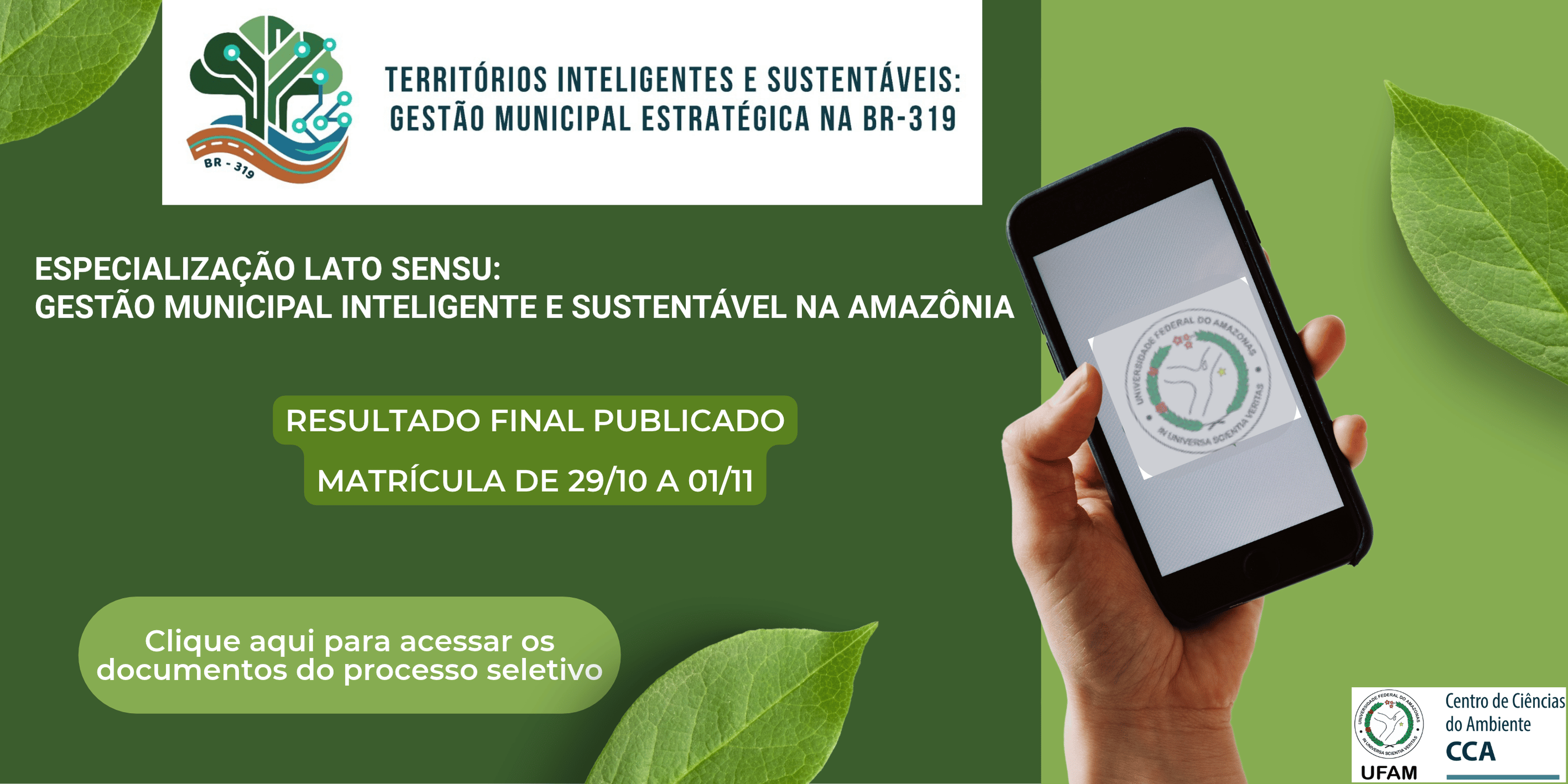 PROCESSO SELETIVO SIMPLIFICADO PARA INGRESSO NO CURSO DE ESPECIALIZAÇÃO LATO SENSU - GESTÃO MUNICIPAL INTELIGENTE E SUSTENTÁVEL NA AMAZÔNIA